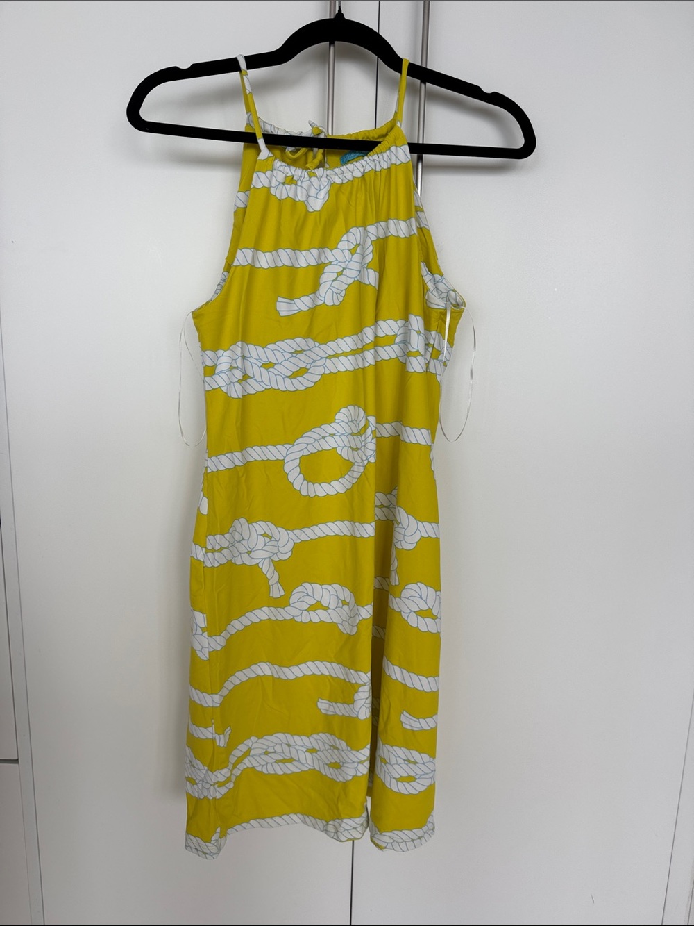 J. McLaughlin Yellow Rope-Print Dress S